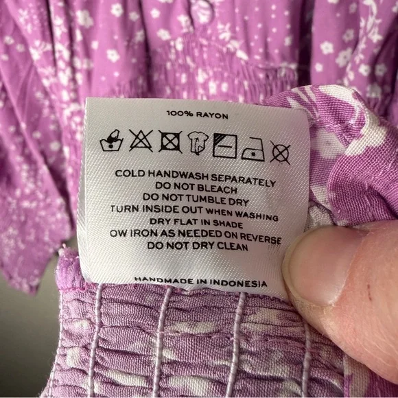 Faithfull The Brand Gombardy Mini Dress in Stevie Floral Size XL / US 10 Purple - Picture 13 of 14